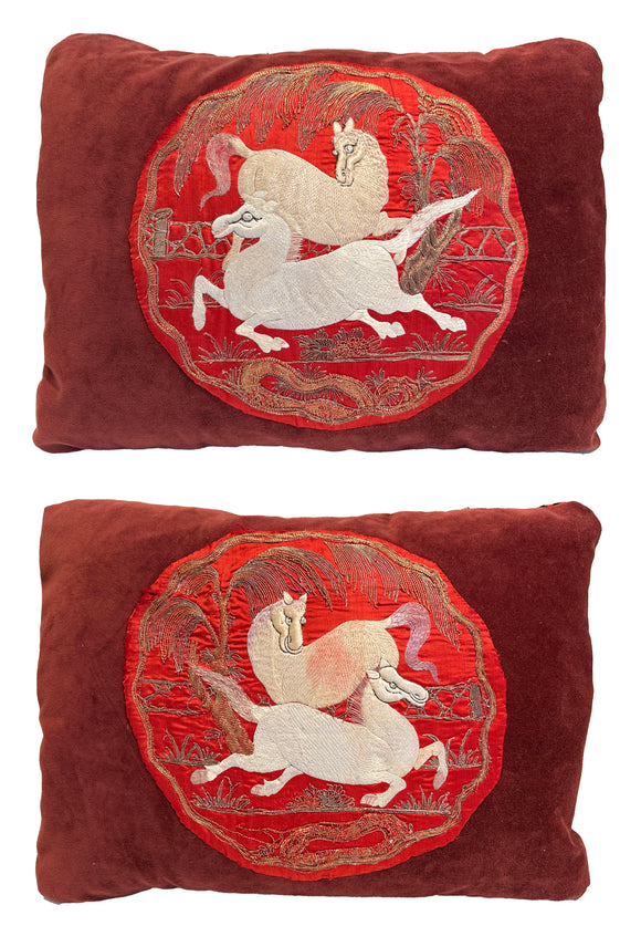 18th Century Chinese Embroidery Pillows (2 available)