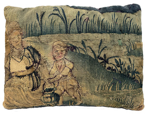 16th Century Brussels Tapestry Pillow